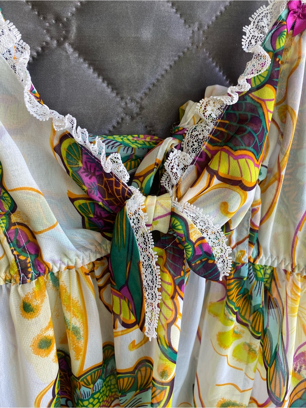 Vintage Y2K Betsey Johnson Intimates Butterfly Babydoll Slip Cami Top Size L - Picture 3 of 6